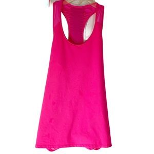 Athleta Hot Pink Racerback Tank With Rouching